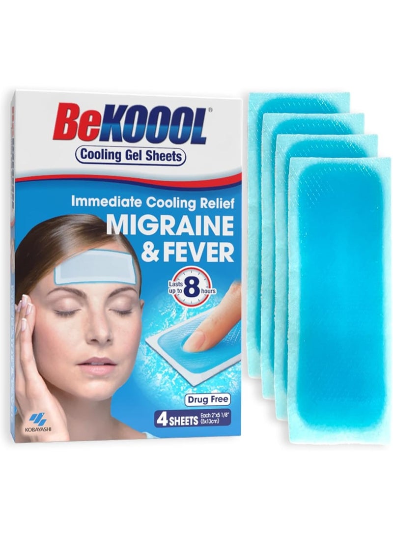 BeKOOOL Migraine Gel Sheets - 4 Count